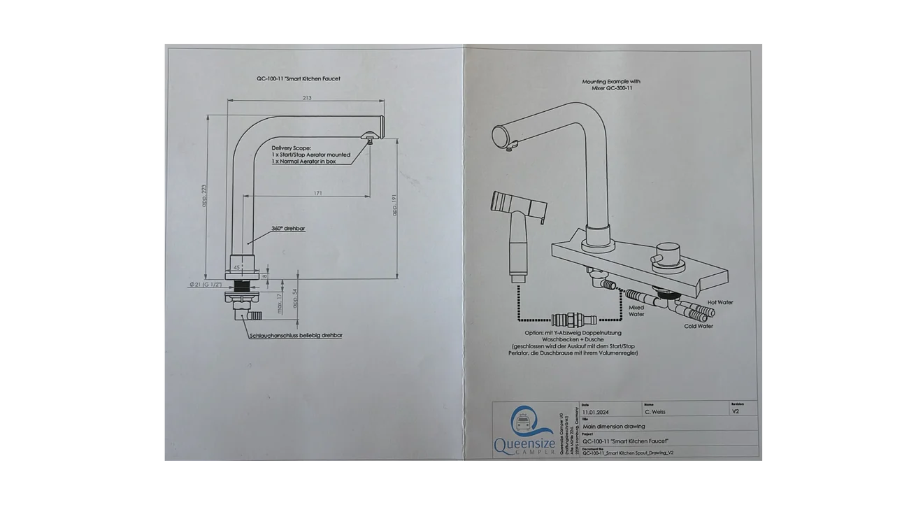 Countertop Faucet Swivel 'Dark Edition'
