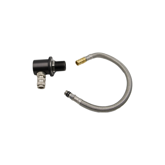 Wall outlet 90° incl. Quick coupling "Shower set 2" 'Dark Edition'