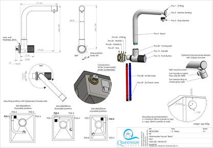 Retractable Hot Water Mixer Tap 'Dark Edition'